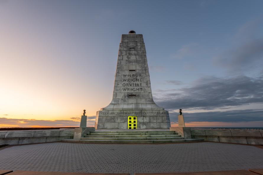 Monumentet for brødrene Wright i Kill Devil Hills.