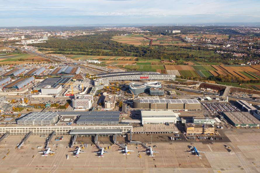 Bygningerne ved Stuttgart Lufthavn.